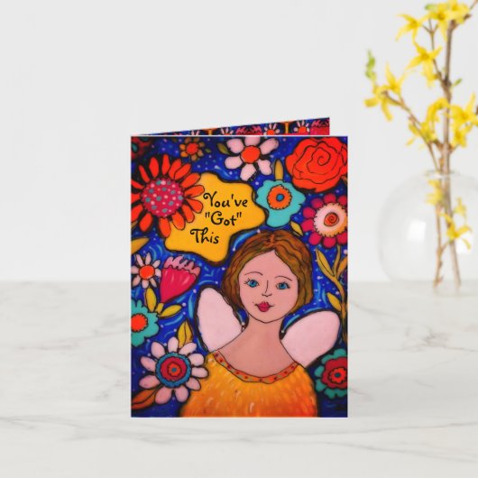 Je hebt dit, bloemen, dageraad, rozen, griezelig kaart (Gele Bloem)