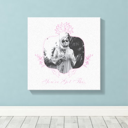 Je hebt dit - de witte lotus canvas afdruk (Insitu (Houten vloer))