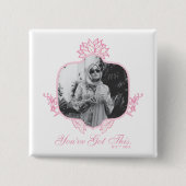 Je hebt dit - de witte lotus vierkante button 5,1 cm (Voorkant)