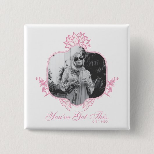 Je hebt dit - de witte lotus vierkante button 5,1 cm (Voorkant)