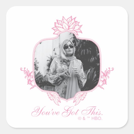 Je hebt dit - de witte lotus vierkante sticker (Voorkant)