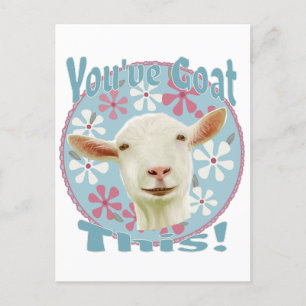 Je hebt dit geit! Aanmoedigend Geit Roze en Blauw Briefkaart