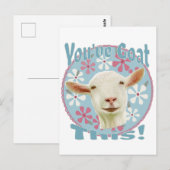 Je hebt dit geit! Aanmoedigend Geit Roze en Blauw Briefkaart (Voorkant / Achterkant)