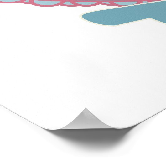 Je hebt dit geit! Aanmoedigend Geit Roze en Blauw Poster (Hoek)