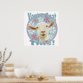 Je hebt dit geit! Aanmoedigend Geit Roze en Blauw Poster (Keuken)