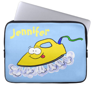 Je hebt dit gestreken cartoon ijzer laptop sleeve