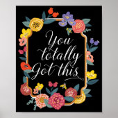 Je hebt dit helemaal. | Wilde bloemen en honingbij Poster (Voorkant)