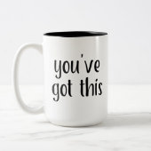 Je hebt dit: inspirerend, simpel praatje, 2 tweekleurige koffiemok (Links)