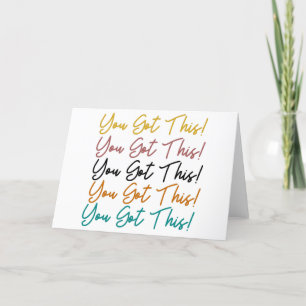 Je hebt dit! Kute Colorful Inspirerend Quote Bedankkaart