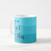 Je hebt dit. | Modern Turquoise Stripes Koffiemok (Voorkant links)