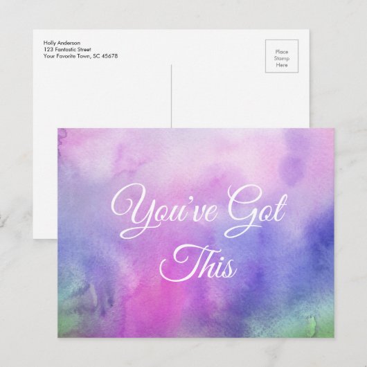 "Je hebt dit" op kleurrijke Waterverf was Briefkaart (Voorkant / Achterkant)