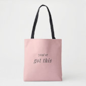 Je hebt dit - Pastel Pink Affirmation Tote Bag (Voorkant)