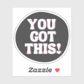 Je hebt dit! | Speels zwart emo Inspirerend Sticker (Vel)