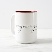 Je hebt dit tweekleurige koffiemok (Voorkant links)