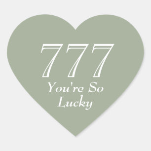 Je hebt echt geluk 777 Hartstickers Hart Sticker