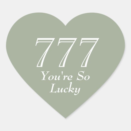 Je hebt echt geluk 777 Hartstickers Hart Sticker (Voorkant)