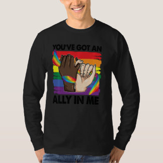 Je hebt een Ally in me, regenbooglbt vlag Lgbetq G T-shirt