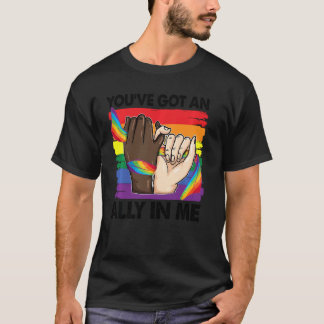 Je hebt een Ally in me, regenbooglbt vlag Lgbetq G T-shirt