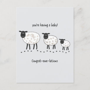 Je hebt een Baby Congrat- Ewe-lations Zwanger Briefkaart