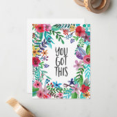 Je hebt een Boho Floral Inspirerend citaat Notitiekaartje (Voorkant / Achterkant in situ)