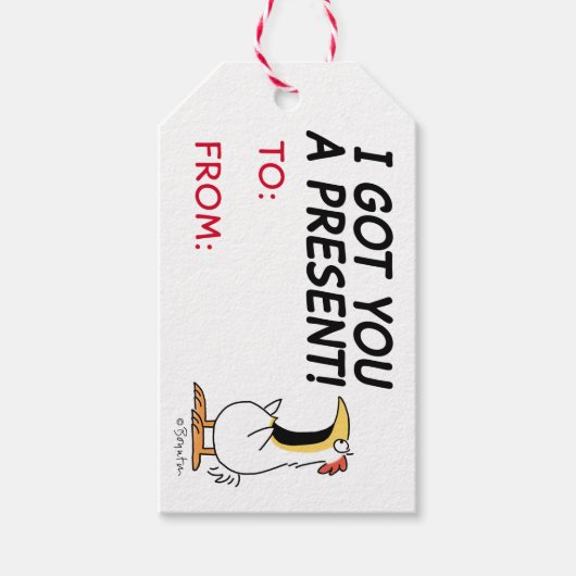 JE HEBT EEN CADEAU GEHOUDEN MET CHICKEN Sandra Boy Cadeaulabel (Voorkant)