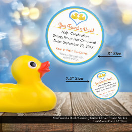Je hebt een eend gevonden! kruisende eenden ronde sticker