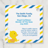 Je hebt een Eend gevonden! Square Cruise Duck Labe Bedankjes Labels (Achterkant)