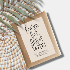 Je hebt een geweldige smaak doos verzegeling verpa voedselcontainer etiket