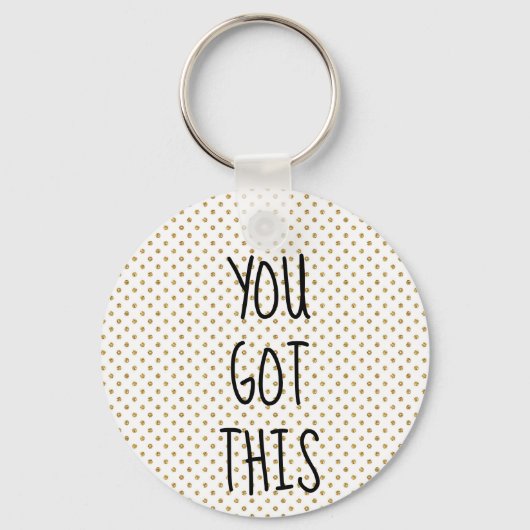 Je hebt een gouden glitterstip sleutelhanger (Voorkant)