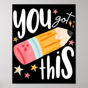 Je hebt een grappige testdag potlood leraar testen poster