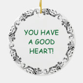 Je hebt een groot hart | Grappige artisjok woordsp Keramisch Ornament (Achterkant)