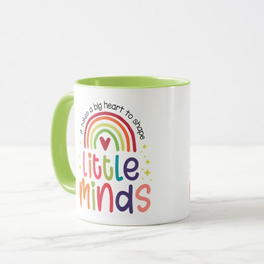 Je hebt een groot hart nodig om kleine geesten ler mok (Voorkant links)