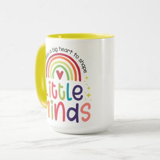 Je hebt een groot hart nodig om kleine geesten ler mok (Voorkant links)