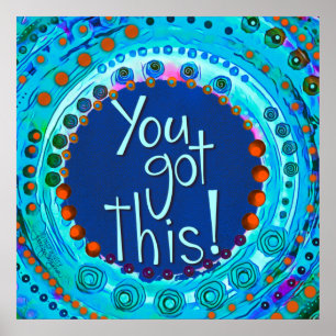 Je hebt een inspirerend blauw modern school Poster