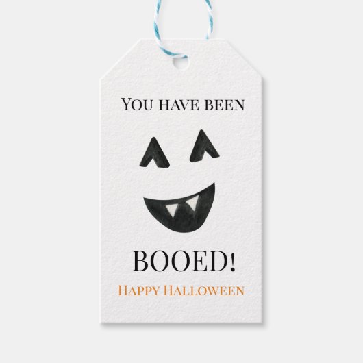Je hebt een Label met geBooed Halloween Gift. Cadeaulabel (Voorkant)