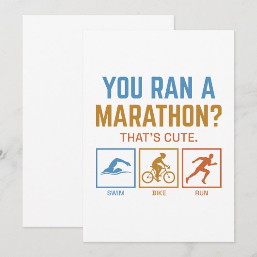 Je hebt een marathon bedankkaart (Voorkant / Achterkant)