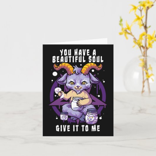 Je hebt een mooie sol satanische baphomet Hwe Kaart (Gele Bloem)