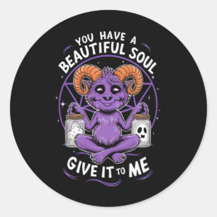 Je hebt een mooie sol satanische baphomet ronde sticker