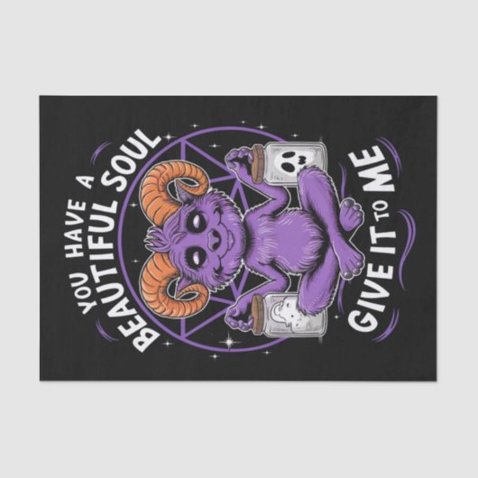 Je hebt een mooie sol satanische baphomet tissuepapier (Voorkant)