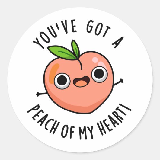 Je hebt een peach van mijn hart grappige fruitpun ronde sticker (Voorkant)