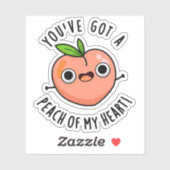 Je hebt een peach van mijn hart grappige fruitpun sticker (Vel)