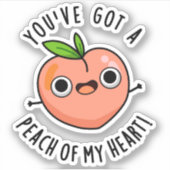 Je hebt een peach van mijn hart grappige fruitpun sticker (Voorkant)