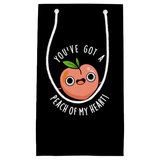 Je hebt een peach van mijn hartenfruitpun, donkere klein cadeauzakje (Voorkant)