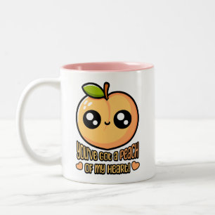 Je hebt een perzik van mijn hart! Schattige Peach Tweekleurige Koffiemok