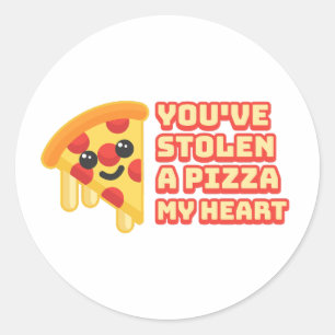 Je hebt een pizza gestolen in mijn hart! Schattige Ronde Sticker