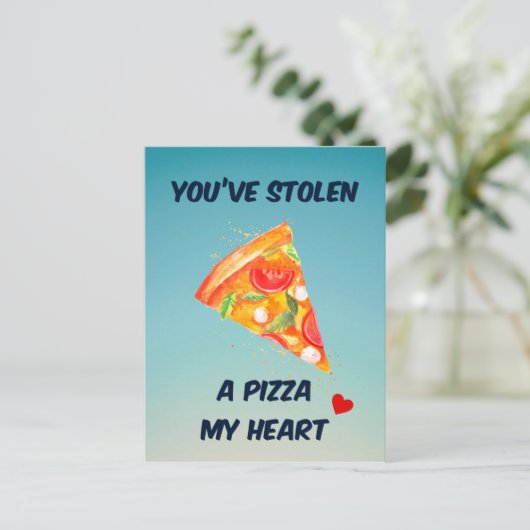 Je hebt een pizza gestolen. | WENSKAART Briefkaart (Staand voorkant)