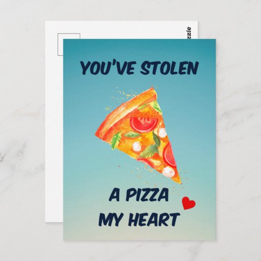 Je hebt een pizza gestolen. | WENSKAART Briefkaart (Voorkant / Achterkant)