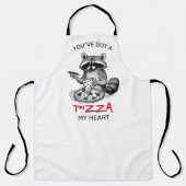 Je hebt een pizza in mijn hart | wasbeer schort (Voorkant)