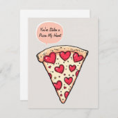 Je hebt een pizza mijn hart gestolen feestdagenkaart (Voorkant / Achterkant)