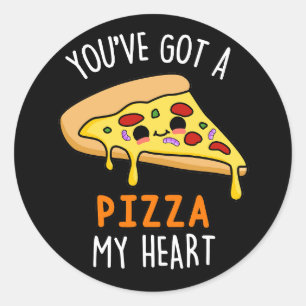 Je hebt een Pizza mijn hart grappige pizza pun Ronde Sticker
